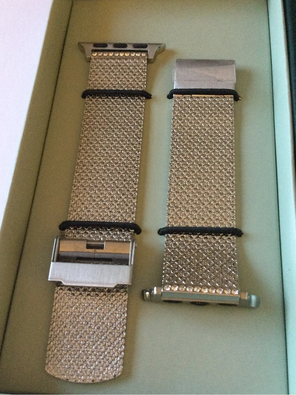 TED BAKER LONDON APPLE 38/40mm  WATCH STRAP SILVER METALLIC NWT